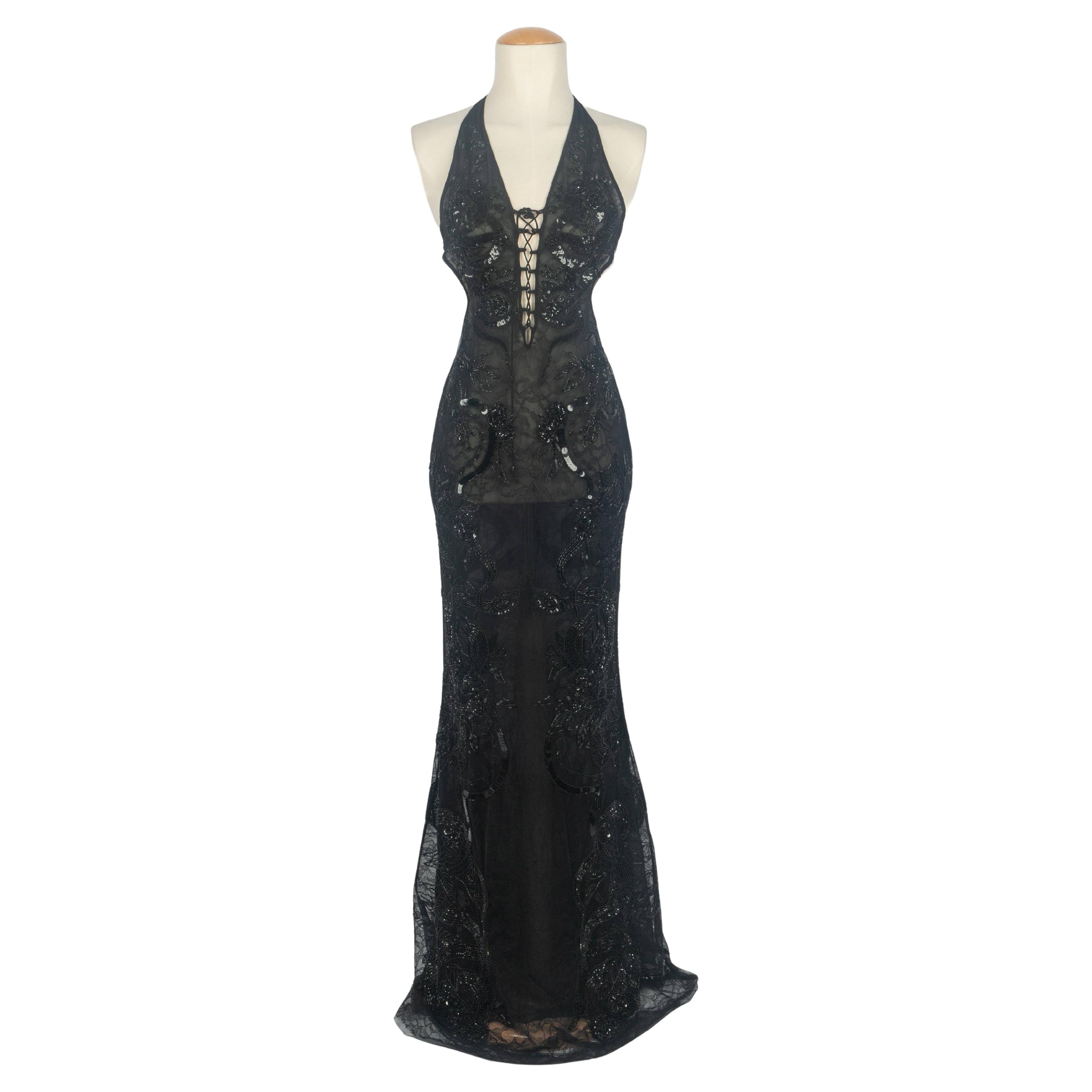 Robe perlée Roberto Cavalli Resort 2024 en vente