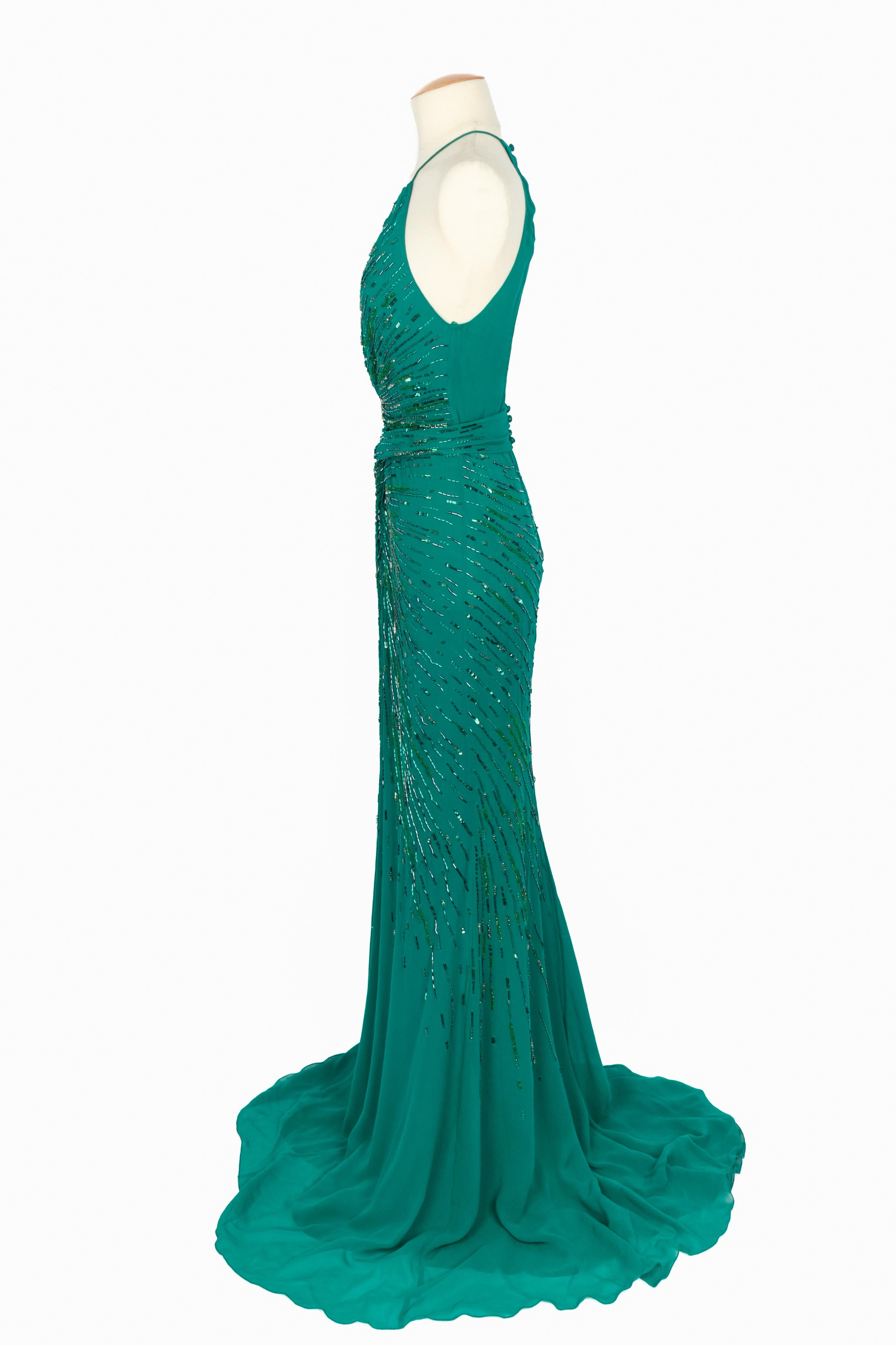 Robe en soie perlée Roberto Cavalli en vente 5