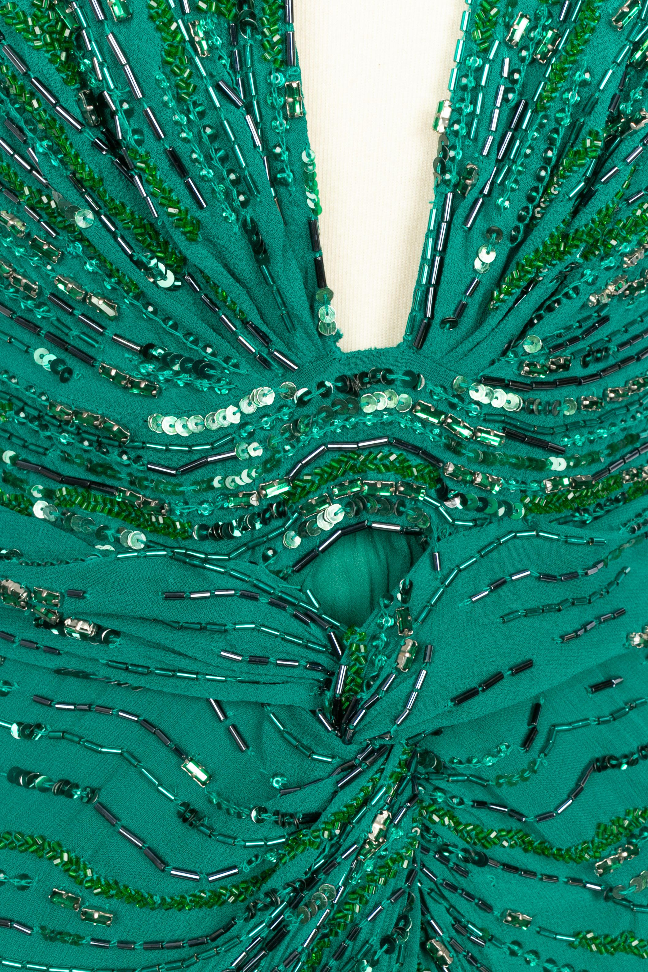 Robe en soie perlée Roberto Cavalli Excellent état - En vente à SAINT-OUEN-SUR-SEINE, FR