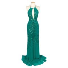 Roberto Cavalli pearled silk dress