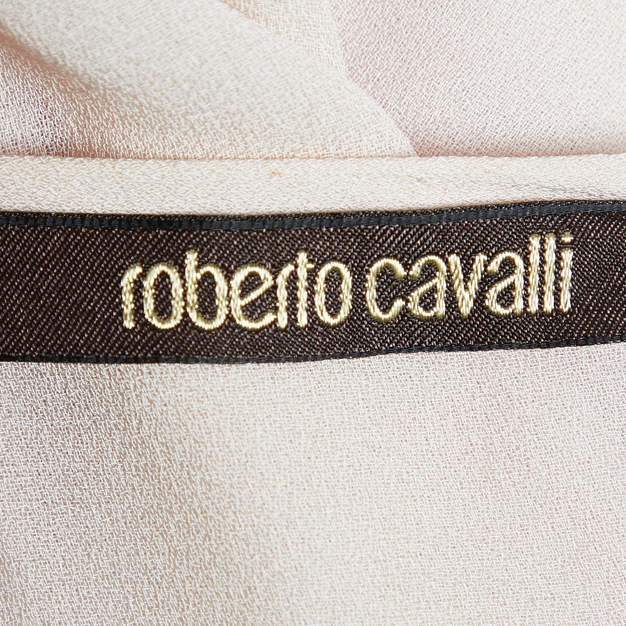 Roberto Cavalli Pink Chiffon Pleated Trim Detail Top S In Fair Condition In Dubai, Al Qouz 2