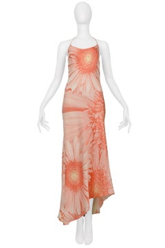 Roberto Cavalli Pink Daisy Maxi Slip Dress