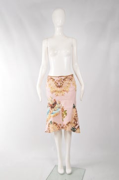 Roberto Cavalli Pink Denim Skirt S