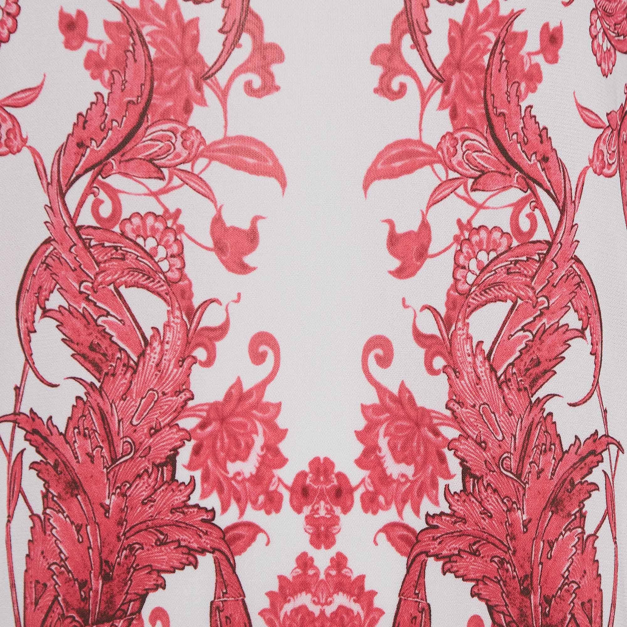 Beige Roberto Cavalli Pink Floral Print Jersey Kimono Top M For Sale