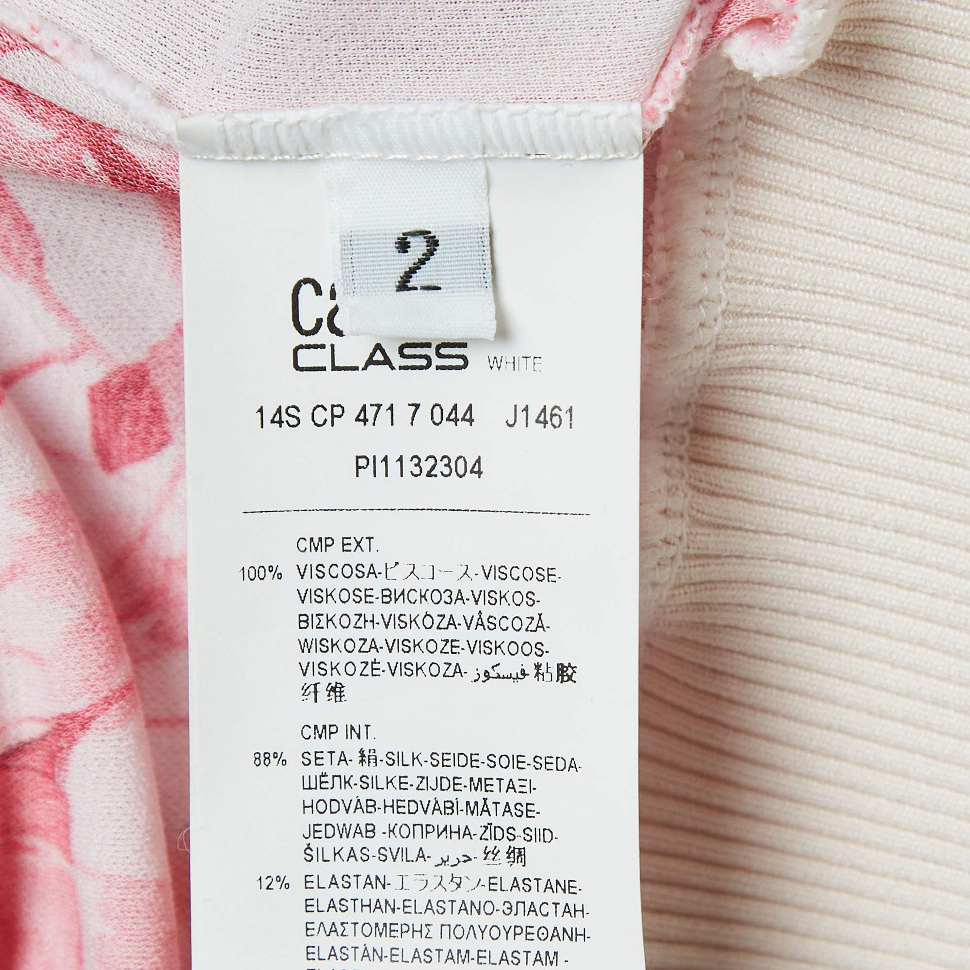 Haut kimono rose imprimé floral Roberto Cavalli, taille M Pour femmes en vente