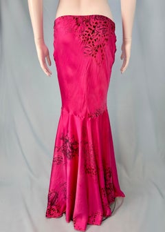 Roberto Cavalli Pink Floral Silk Maxi Skirt