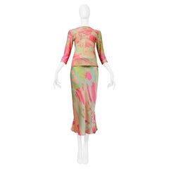 Roberto Cavalli Pink & Green Abstract Set 1999