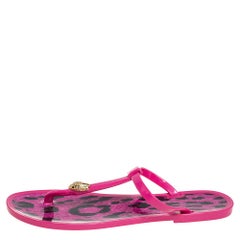 Roberto Cavalli Pink Jelly Thong Flats Size 40
