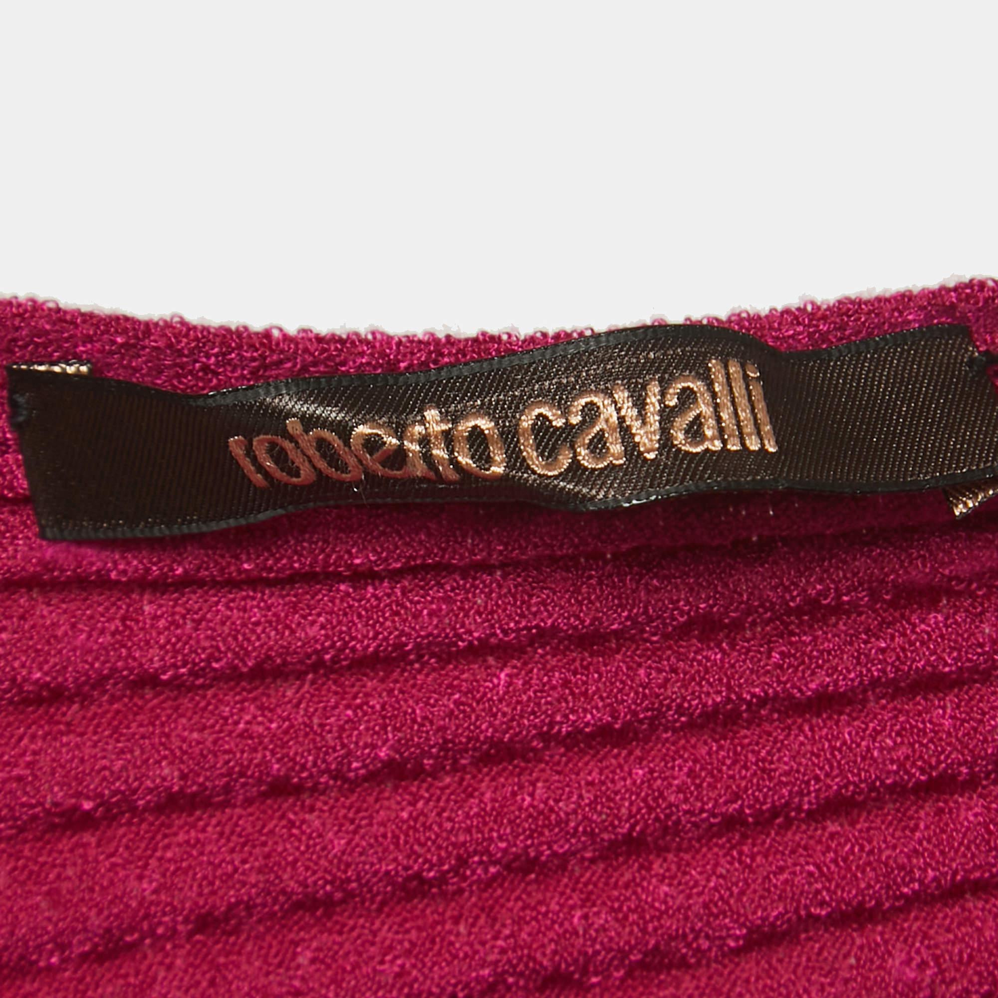 Women's Roberto Cavalli Pink Knit One Shoulder Top M