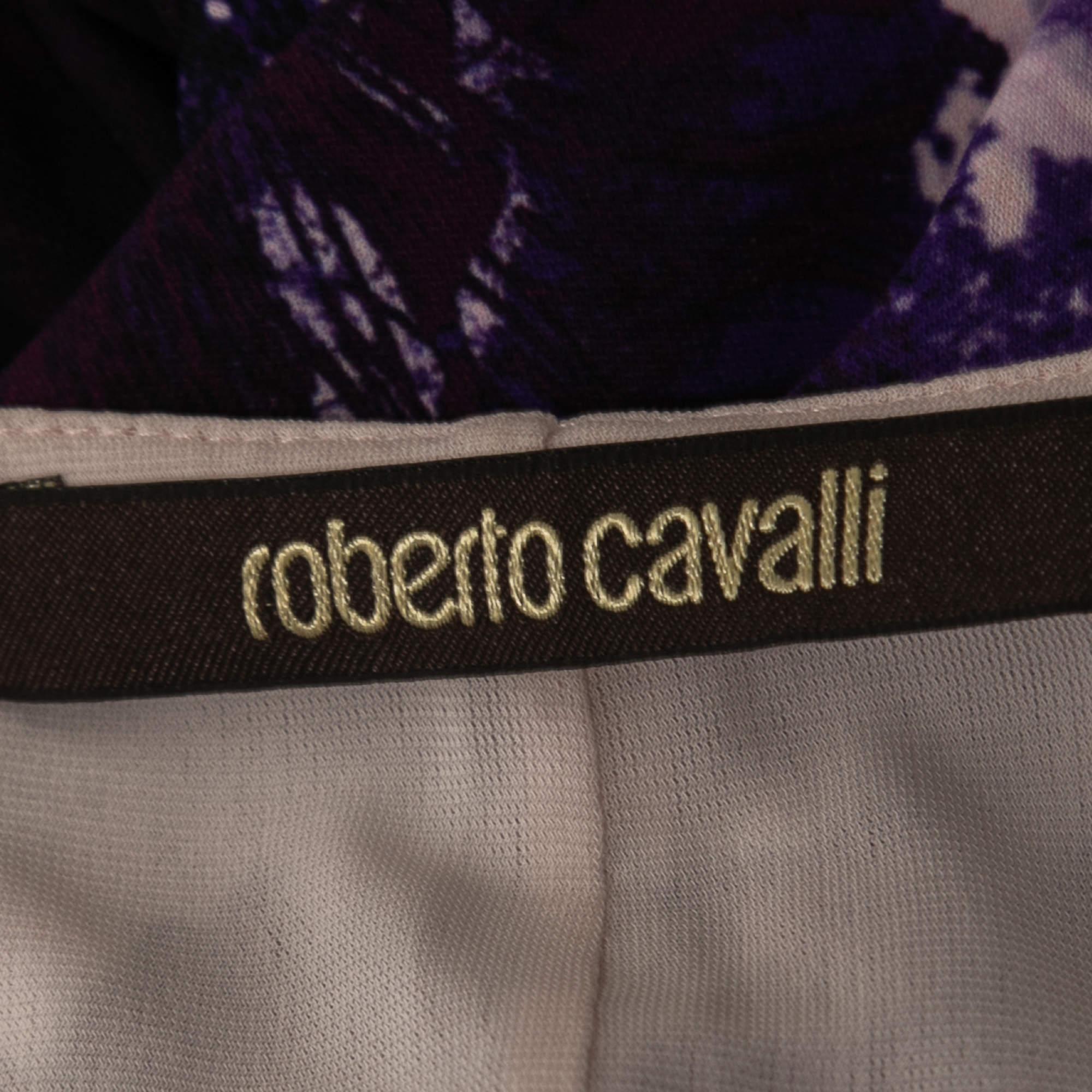 Women's Roberto Cavalli Pink/Purple Print Jersey Short Dress S