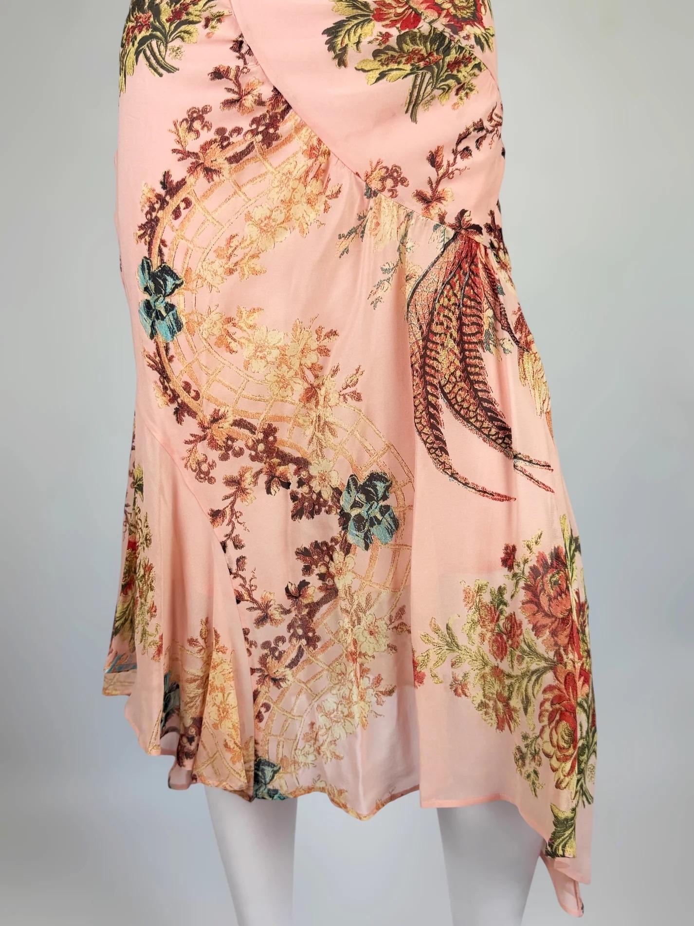 Roberto Cavalli Pink Silk Floral Dress, SS 2003 For Sale 2
