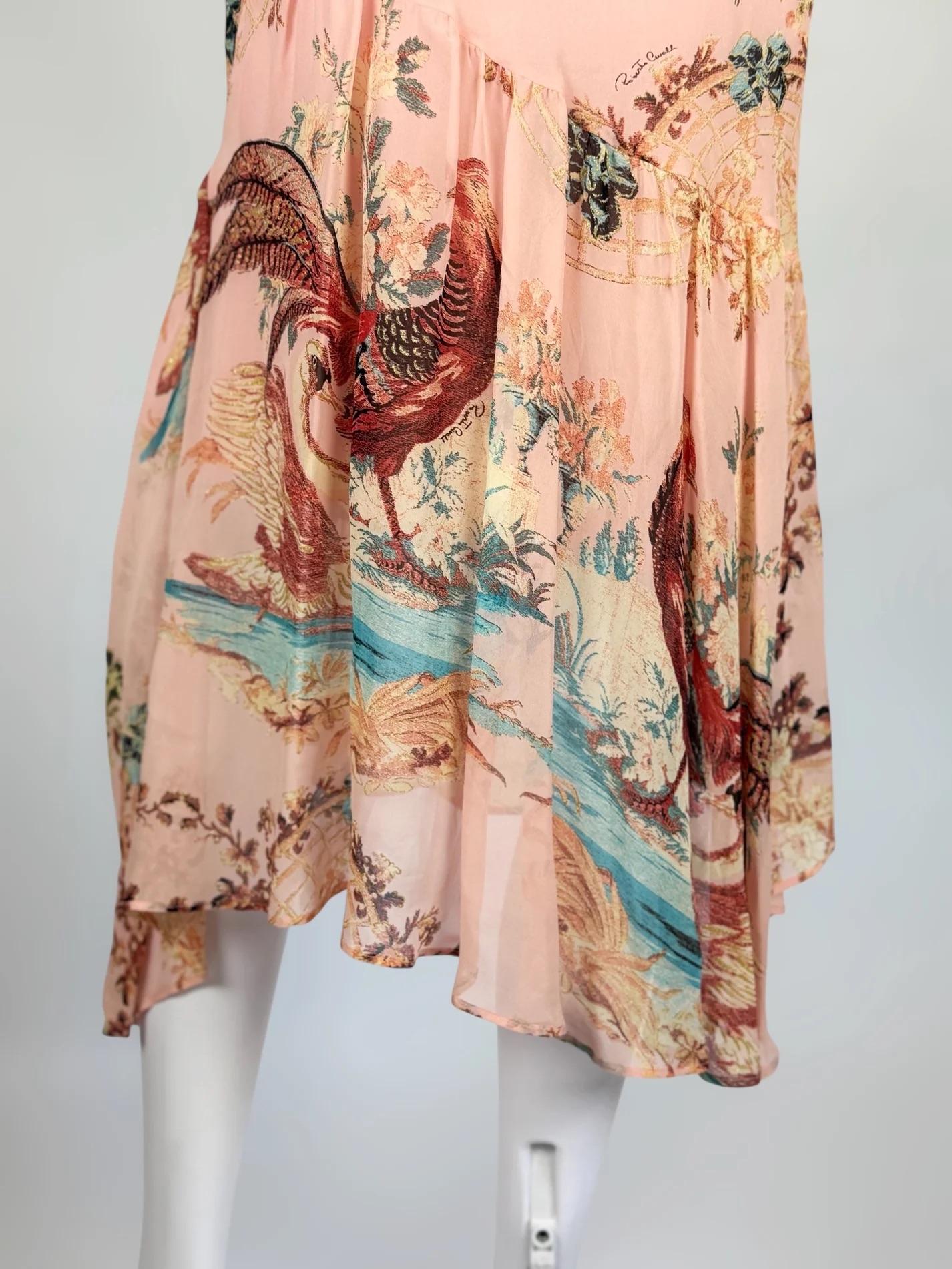 Roberto Cavalli Pink Silk Floral Dress, SS 2003 For Sale 3