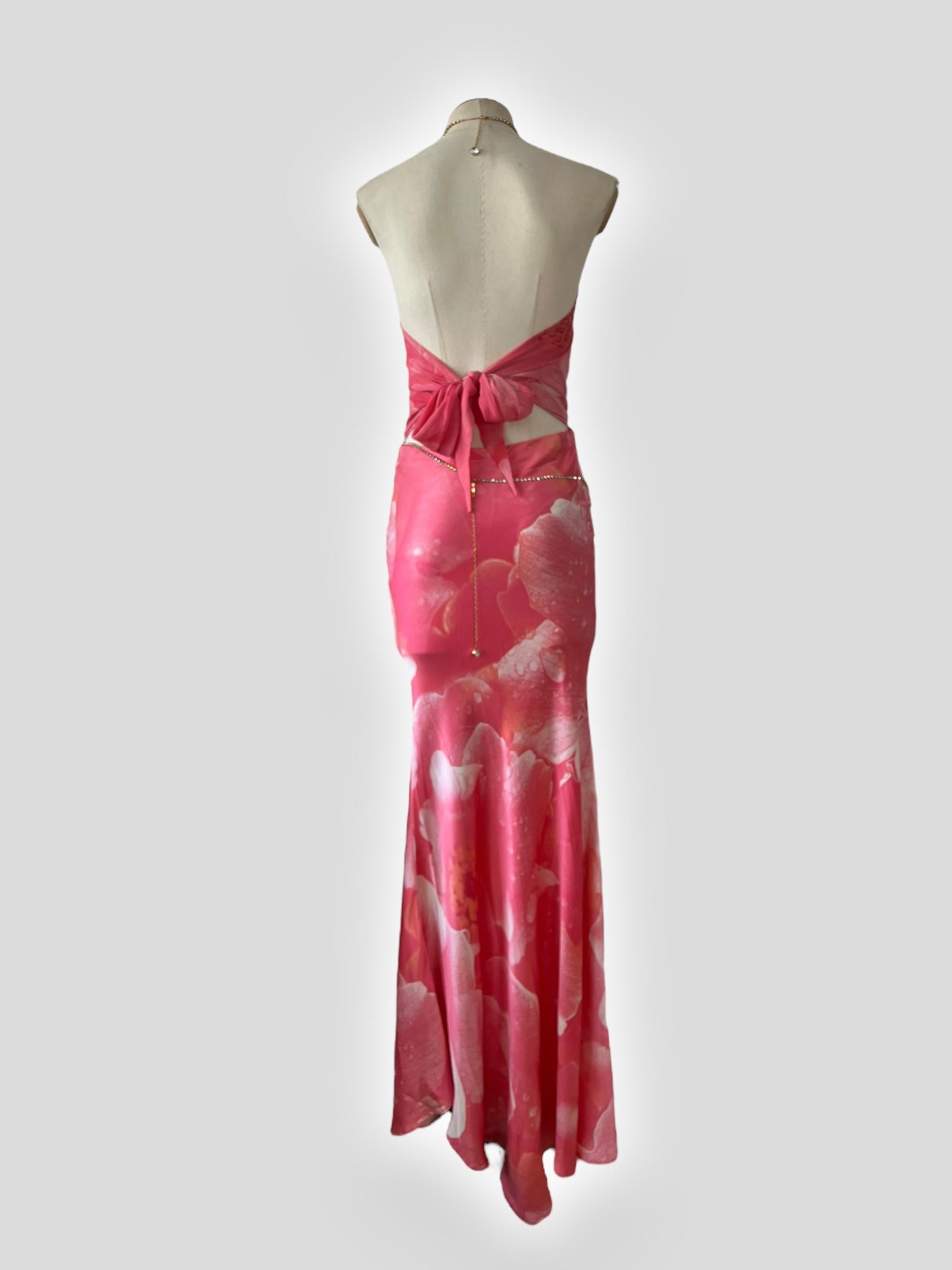 Women's Roberto Cavalli Pink Silk Gown, Spring 2000 For Sale