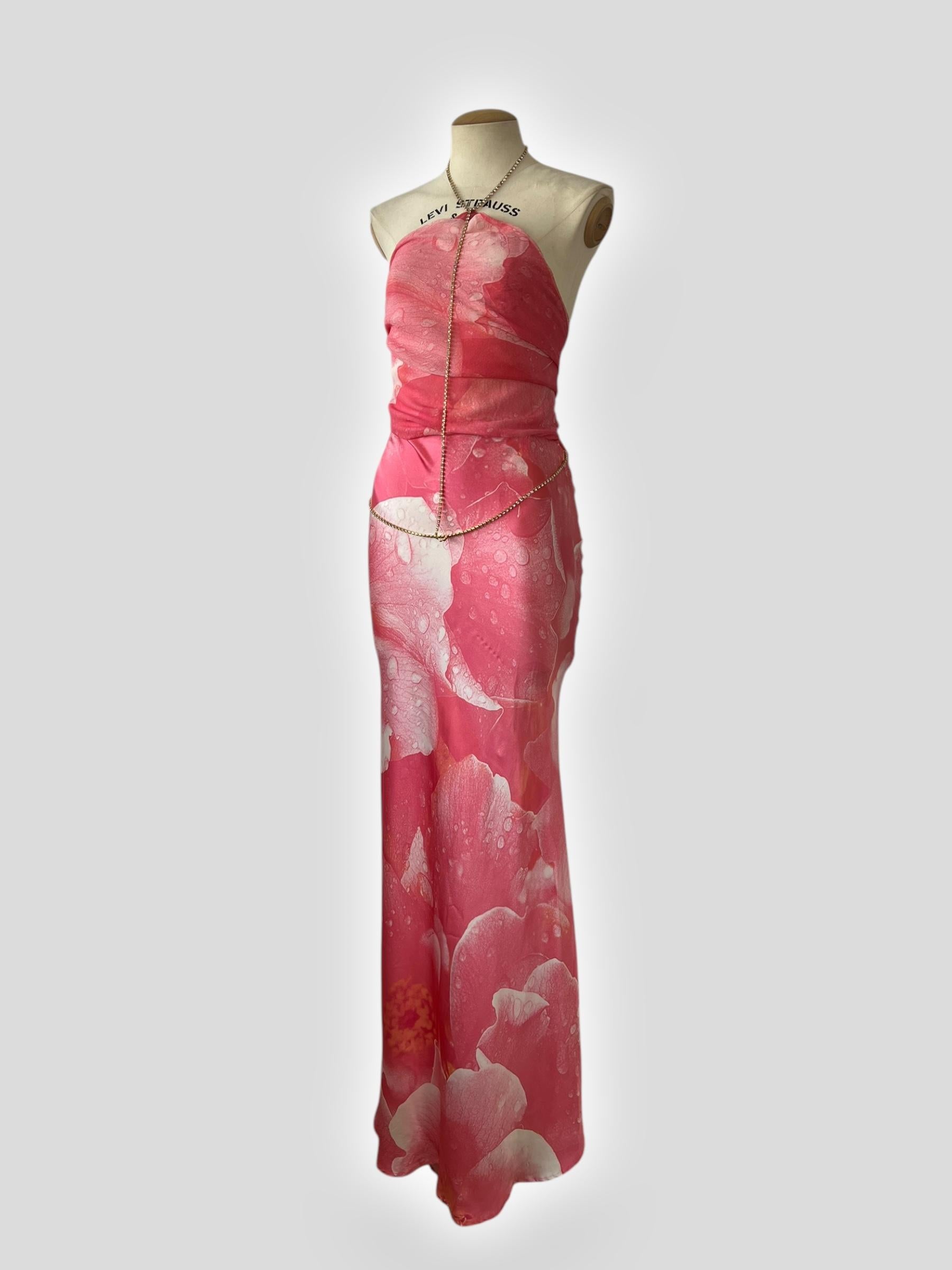 Roberto Cavalli Pink Silk Gown, Spring 2000 For Sale 1