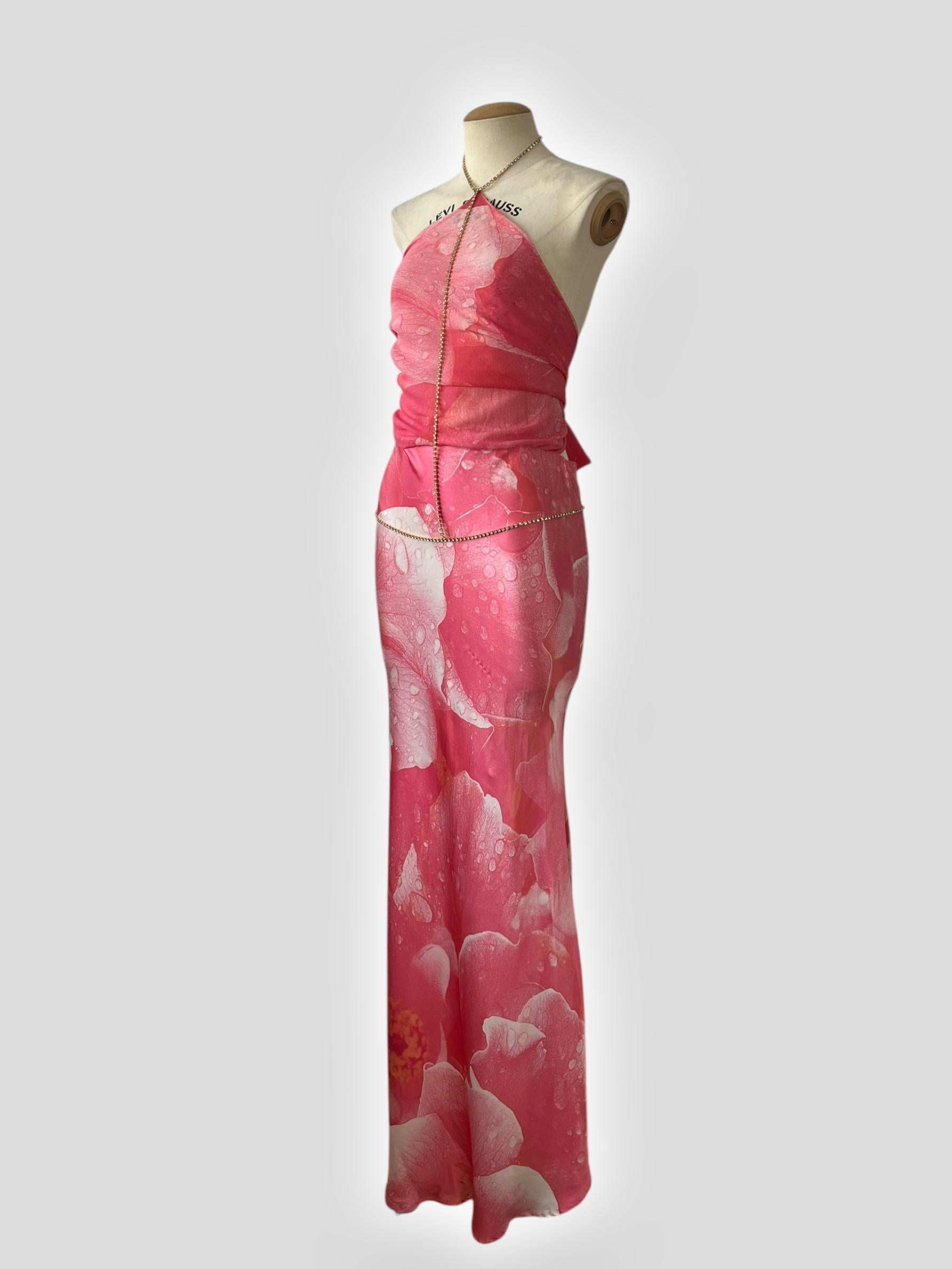 Roberto Cavalli Pink Silk Gown, Spring 2000 For Sale 3