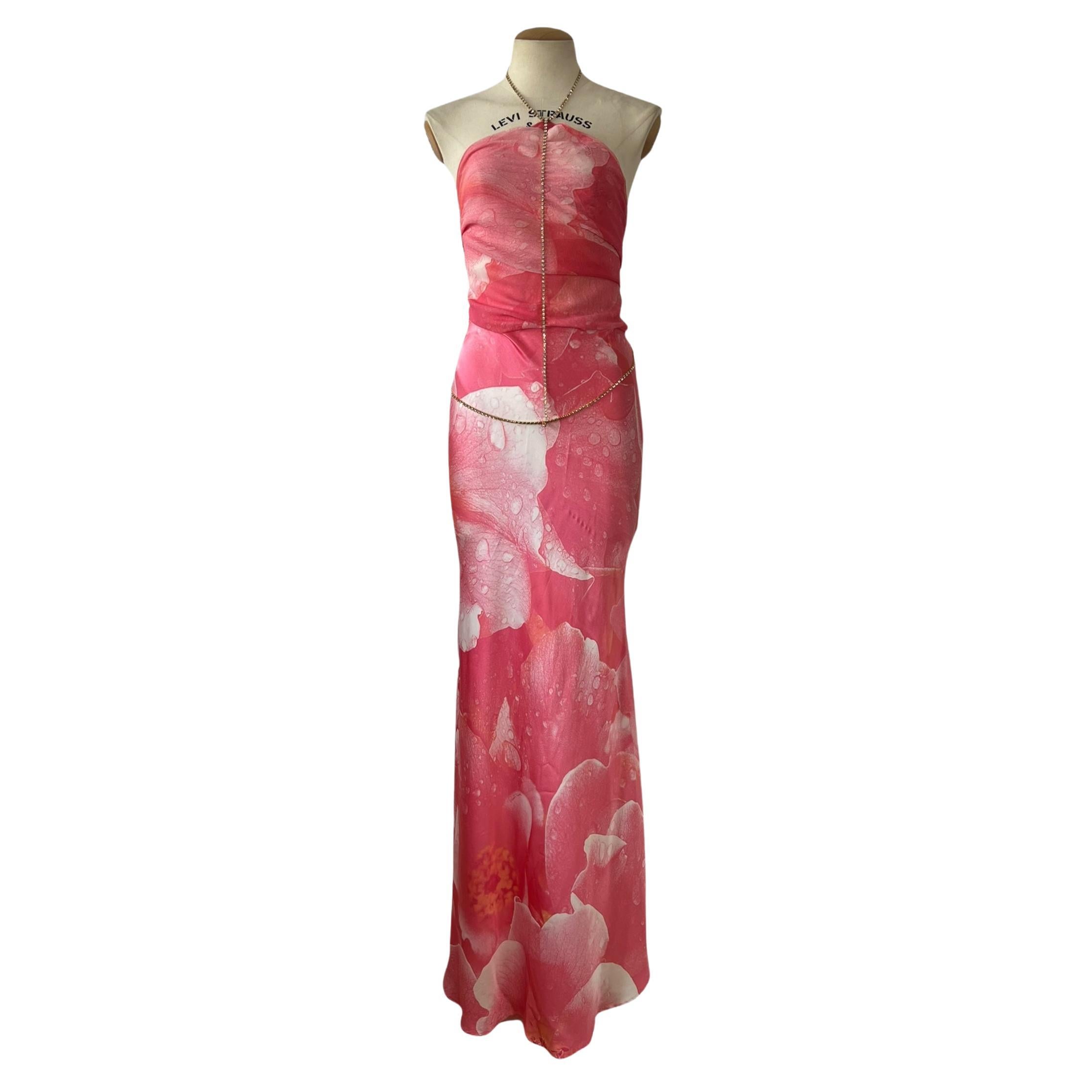 Roberto Cavalli Pink Silk Gown, Spring 2000 For Sale
