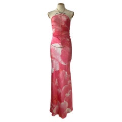 Roberto Cavalli Rosa Seidenkleid aus Seide, Frühjahr 2000