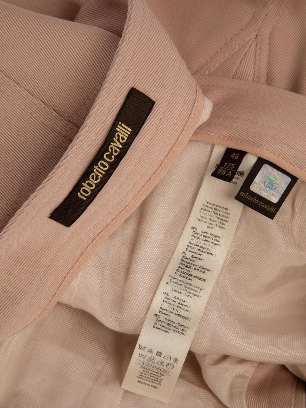 Women's Roberto Cavalli Pink Wool Lace Up Pencil Skirt Size XL For Sale