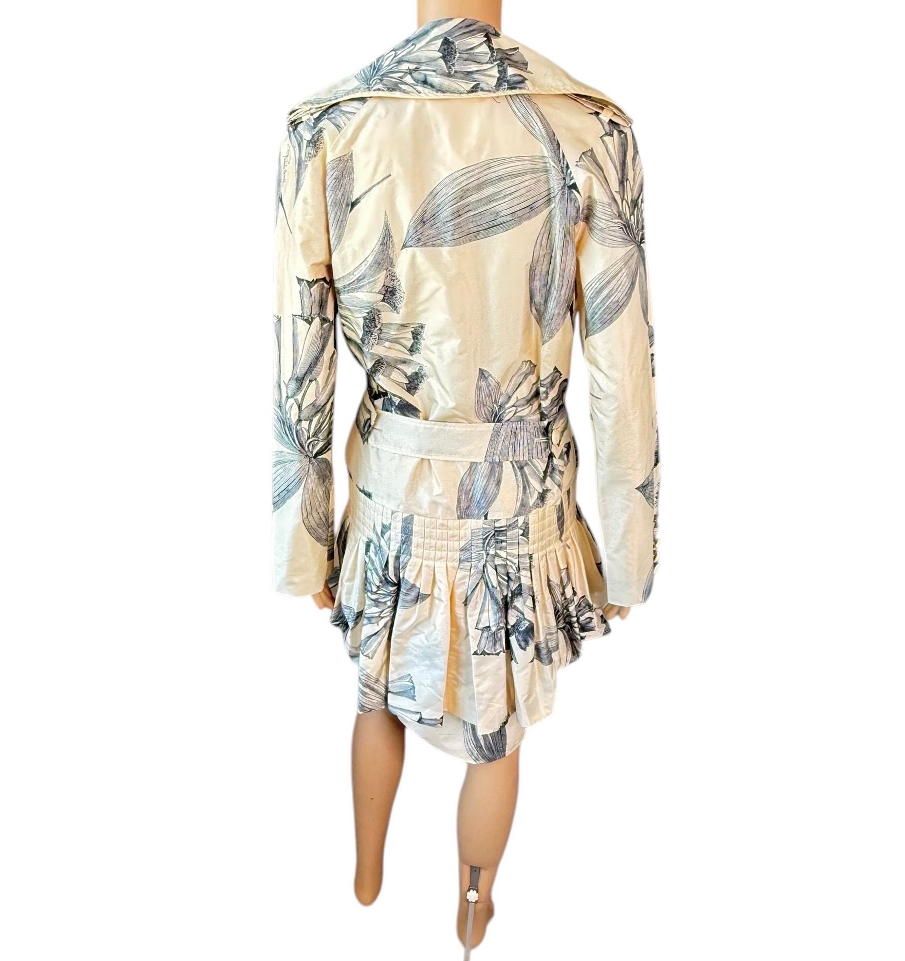 Roberto Cavalli Pre-Fall 2009 Dress & Silk Belted Jacket 2 Piece Set Ensemble For Sale 7