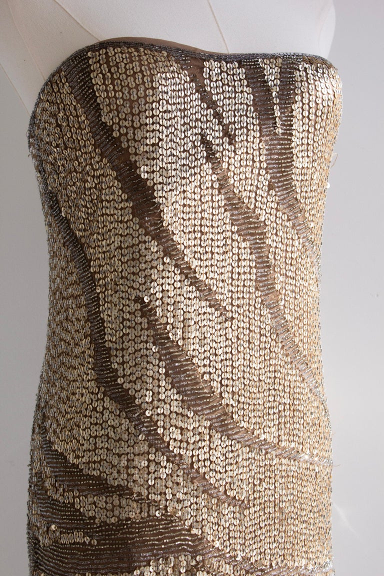 roberto cavalli gold fringe dress Roberto Cavalli Gold Fringe Dress