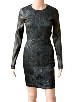 Roberto Cavalli Pre-Fall 2013 Runway Leather Cutout Open Back Dress