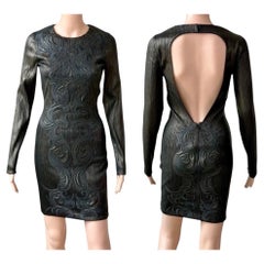 Roberto Cavalli Pre-Fall 2013 Runway Leather Cutout Open Back Dress