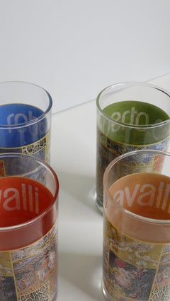Roberto Cavalli Print Collage Glassware- Set of Four