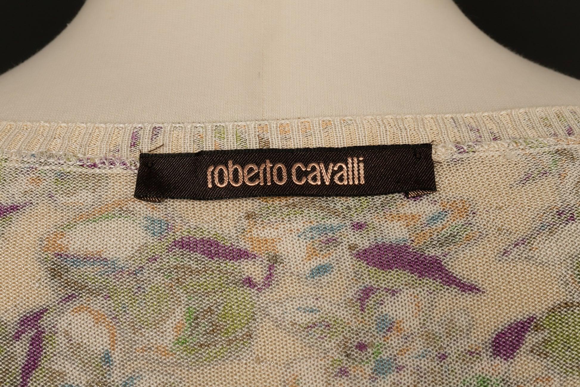 Roberto Cavalli Printed Cardigan with Flower Patterns For Sale 3