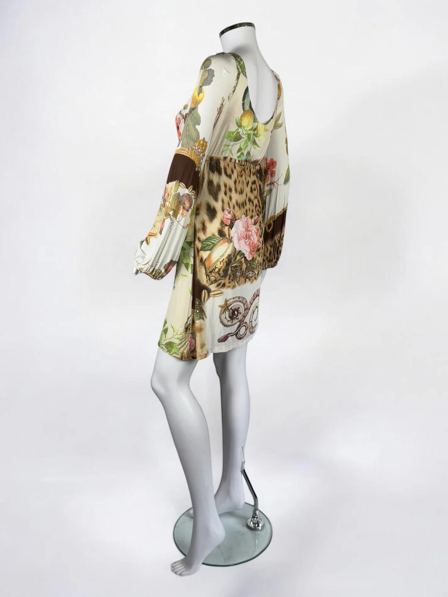 Roberto Cavalli Bedrucktes Minikleid, F/S 2005 im Angebot 1