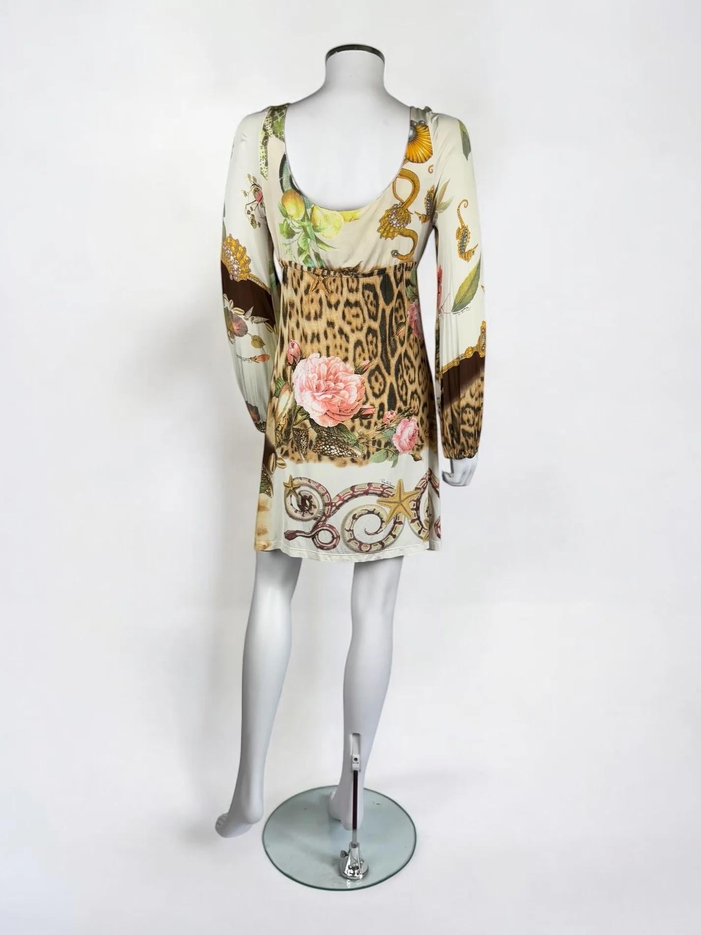 Roberto Cavalli Bedrucktes Minikleid, F/S 2005 im Angebot 2