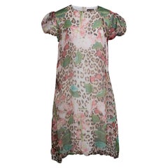 Roberto Cavalli Printed Silk Elasticated Hem Dress XS