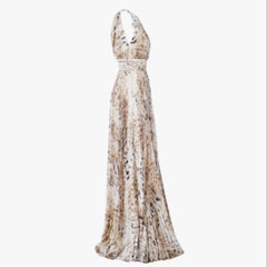 Roberto Cavalli Printed Silk Maxi Dress - '10s