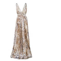 Roberto Cavalli Printed Silk Maxi Dress - '10s
