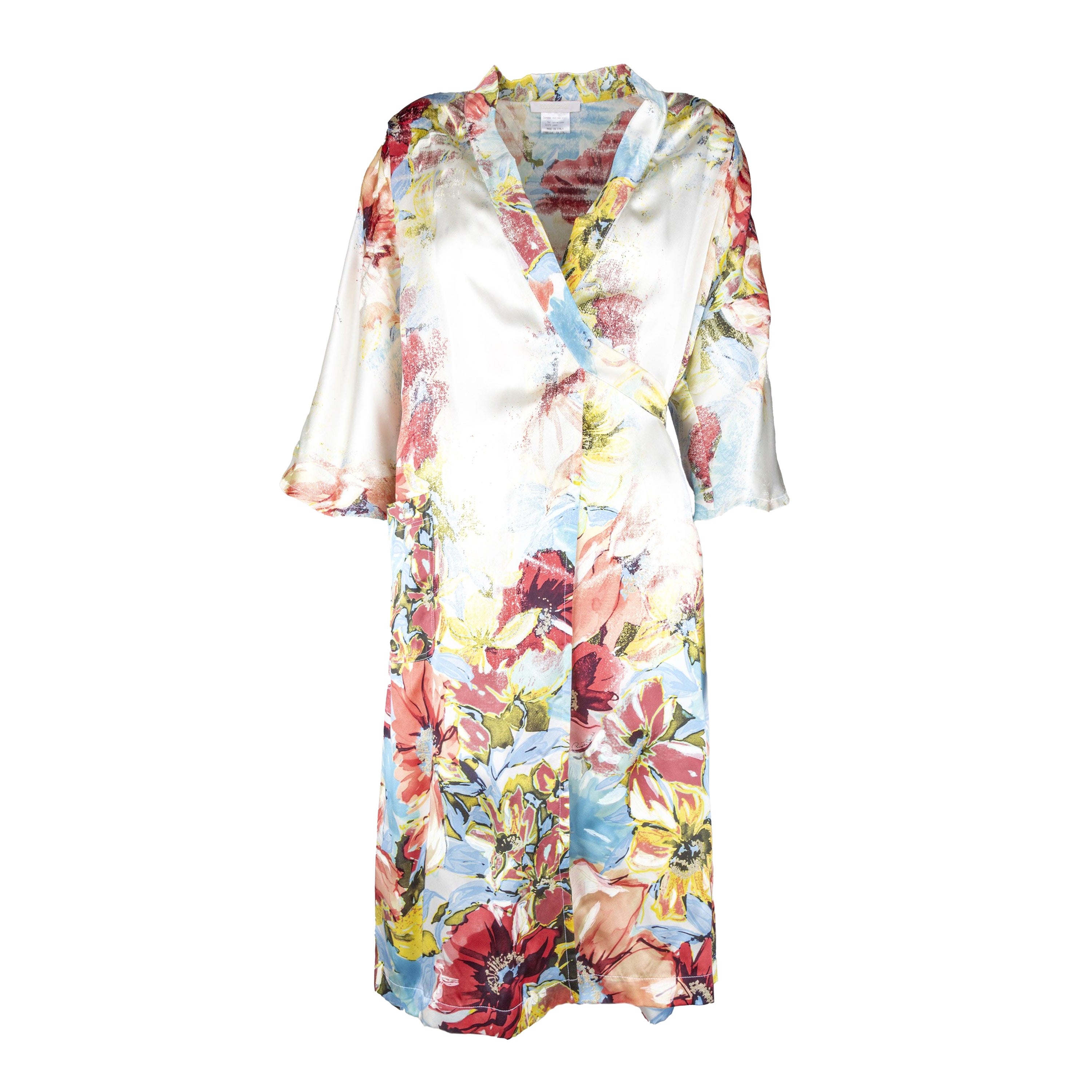 Roberto Cavalli - Robe portefeuille en soie imprimée - '00s