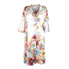 Roberto Cavalli - Robe portefeuille en soie imprimée - '00s