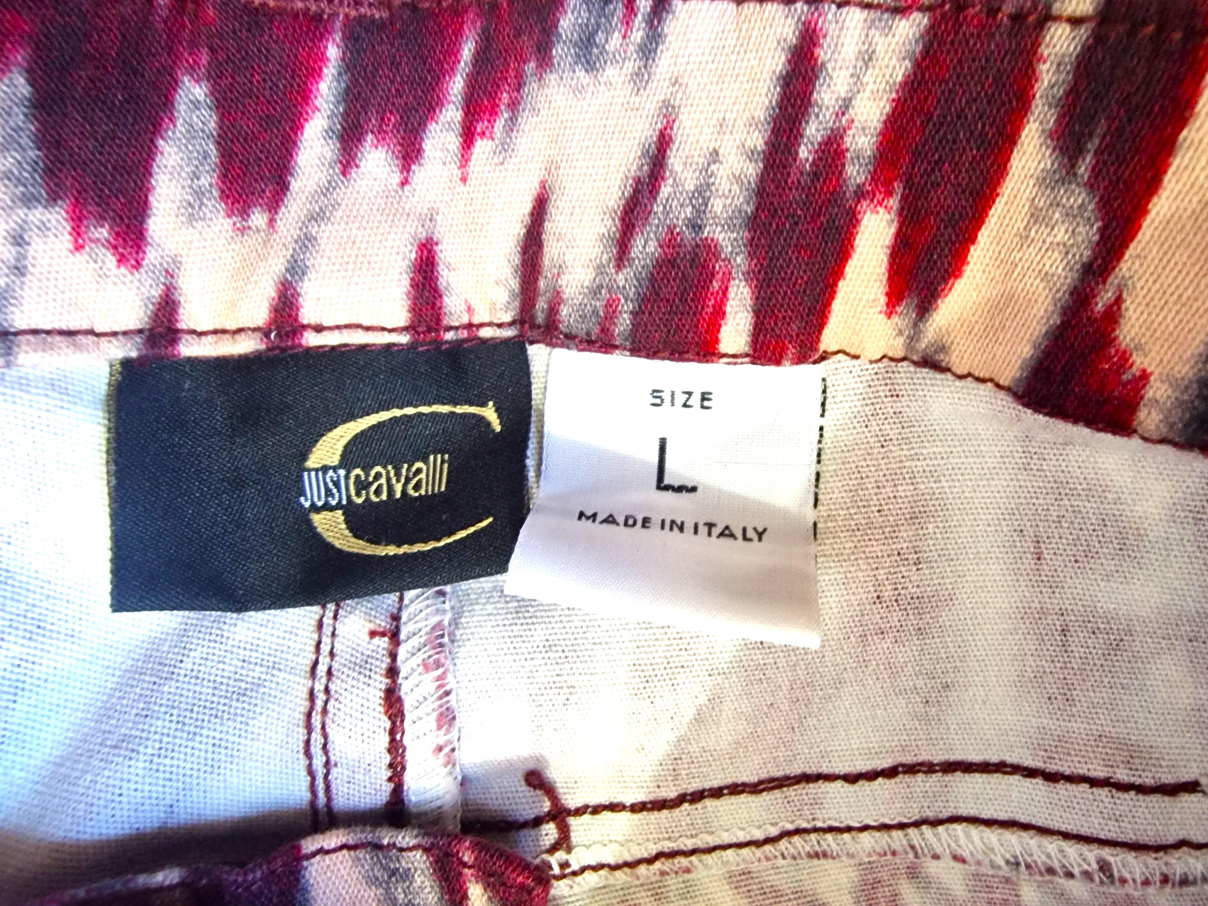Roberto Cavalli Psychedelic Optical Illusion Vintage Medium Large Y2K Pants For Sale 1