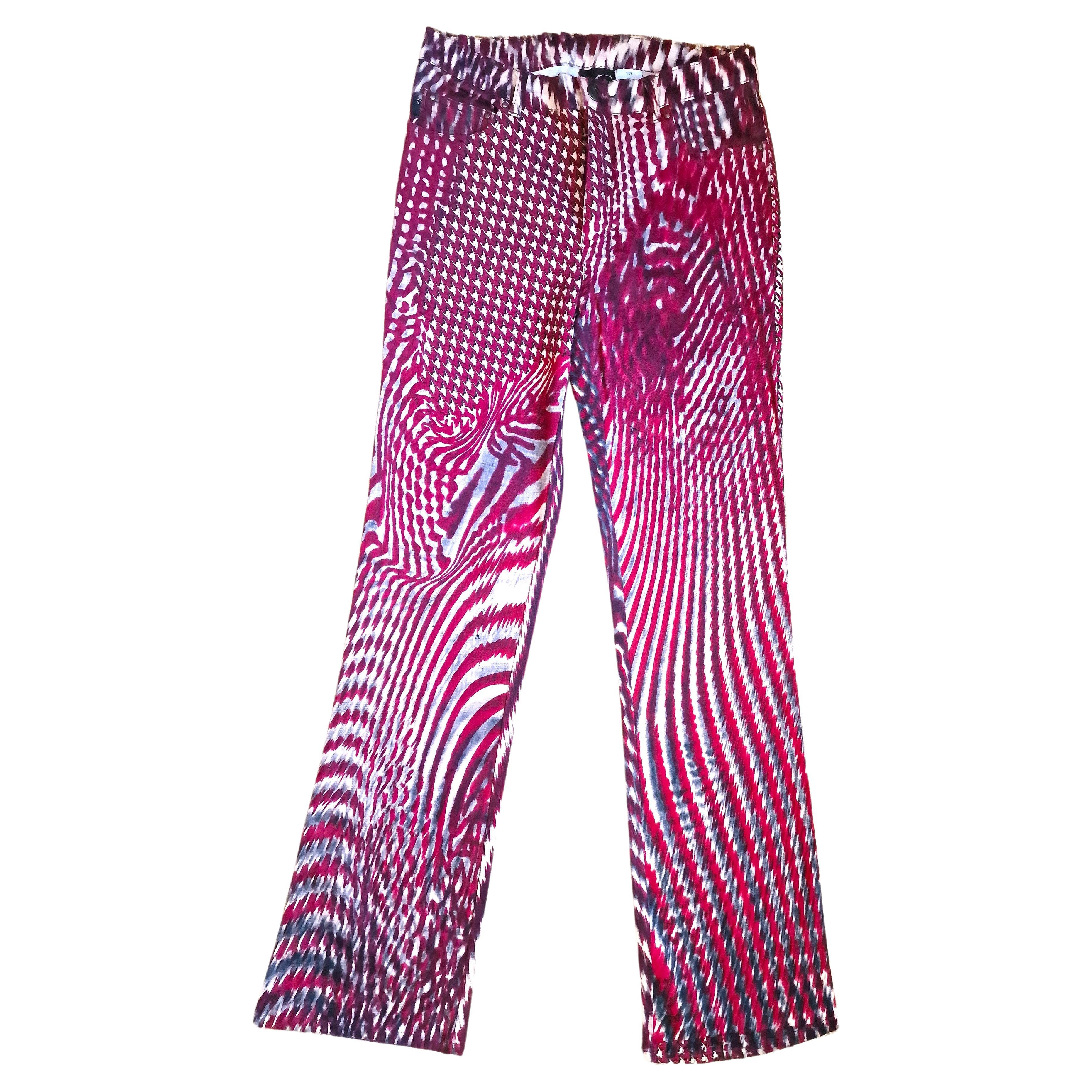 Roberto Cavalli Psychedelic Optical Illusion Vintage Medium Large Y2K Pants