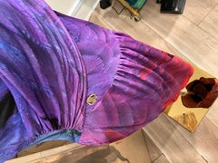 Roberto Cavalli Purple Black Print Dress