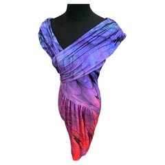 Roberto Cavalli - Robe imprimée en violet et noir