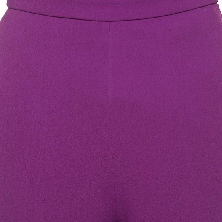 Roberto Cavalli Purple High Waist Wide Leg Trousers S For Sale at ...