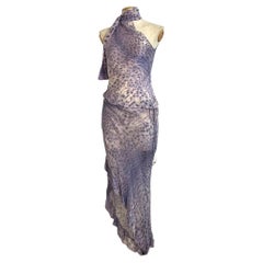Roberto Cavalli, Purple Leopard Print Silk Ensemble, Spring/Summer 2000
