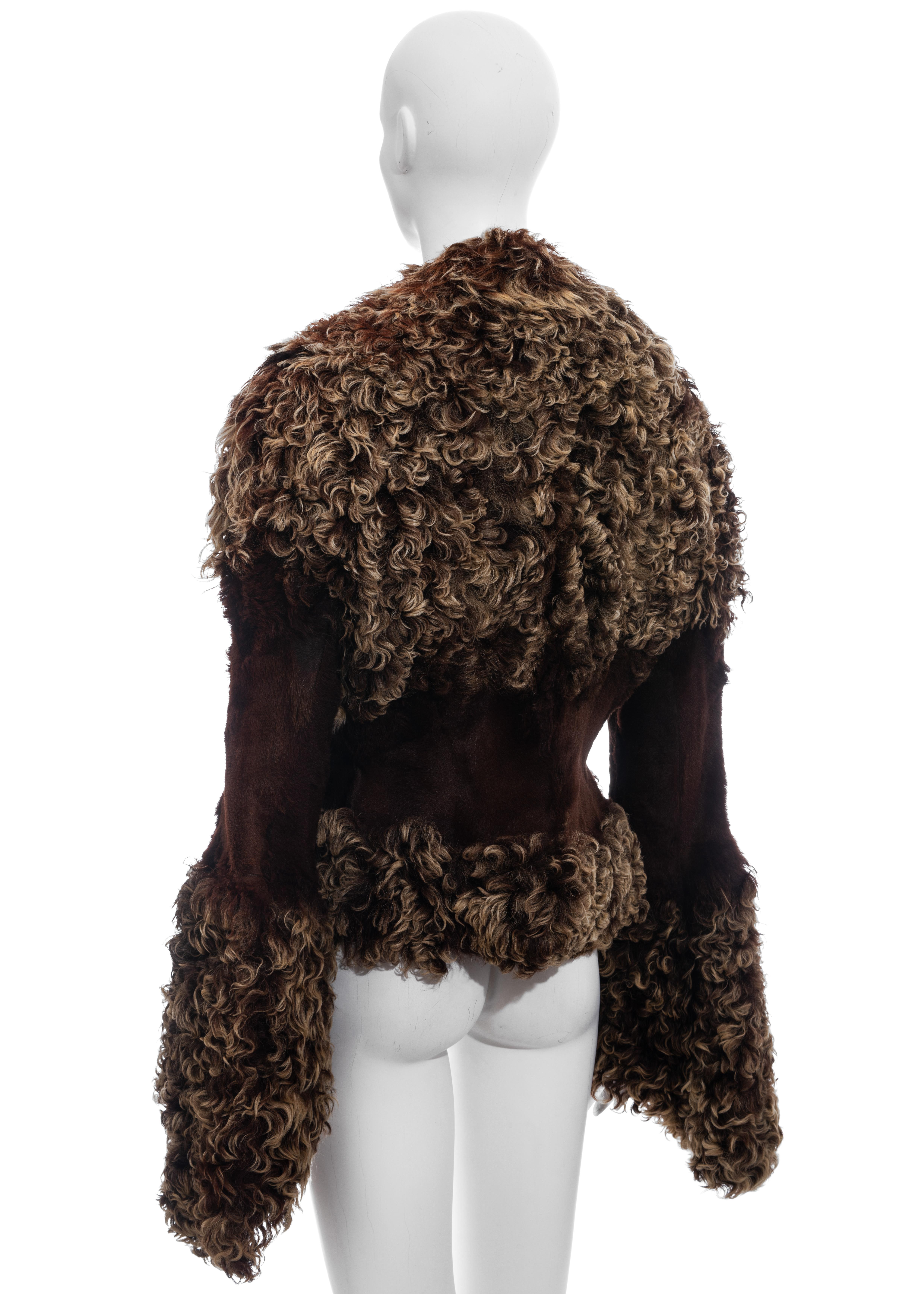 Roberto Cavalli purple Mongolian Lamb fur jacket, fw 1999 In Excellent Condition In London, GB