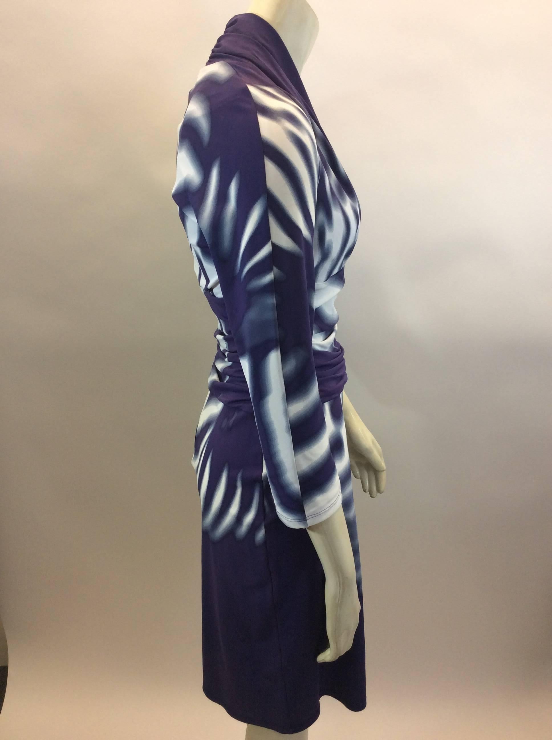 Roberto Cavalli Purple Print Dress In Excellent Condition For Sale In Narberth, PA