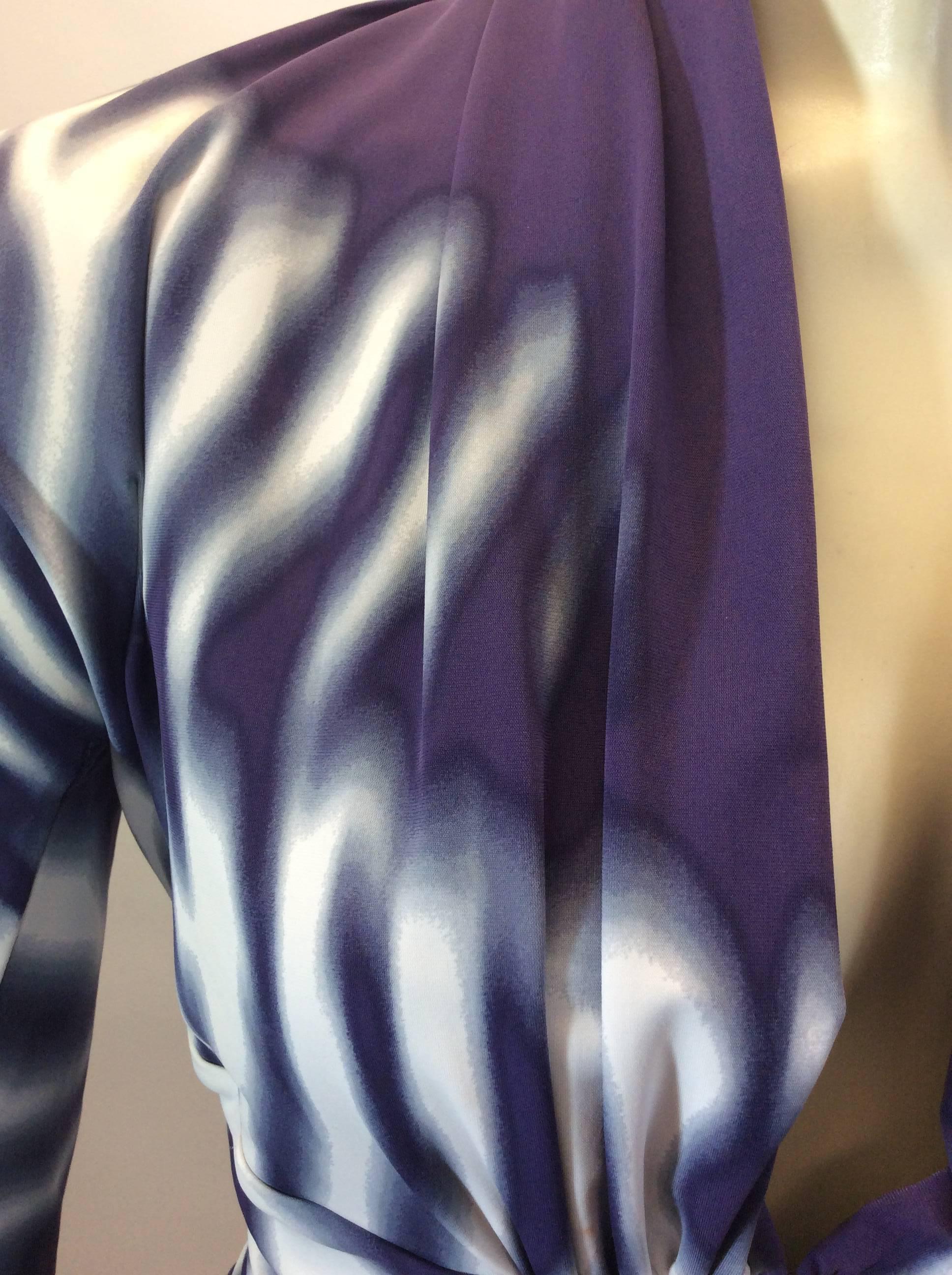 Women's Roberto Cavalli Purple Print Dress For Sale