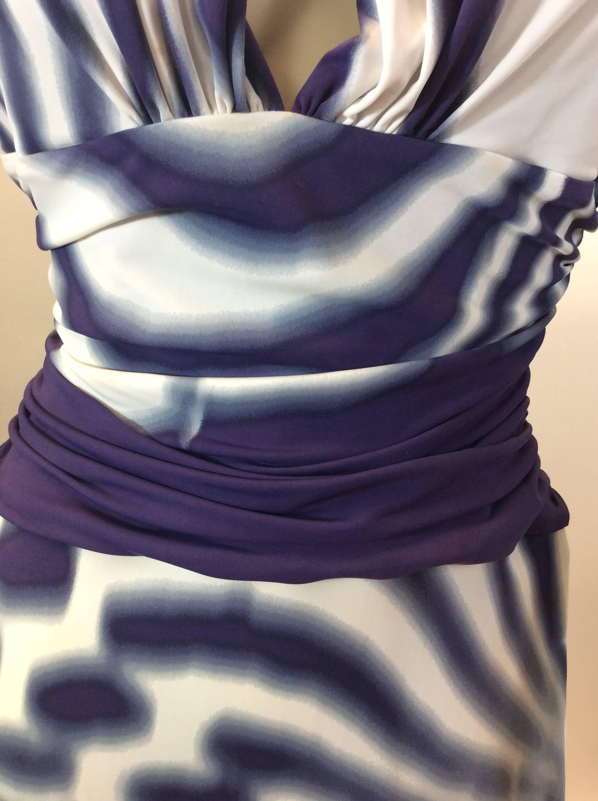 Roberto Cavalli Purple Print Dress For Sale 1