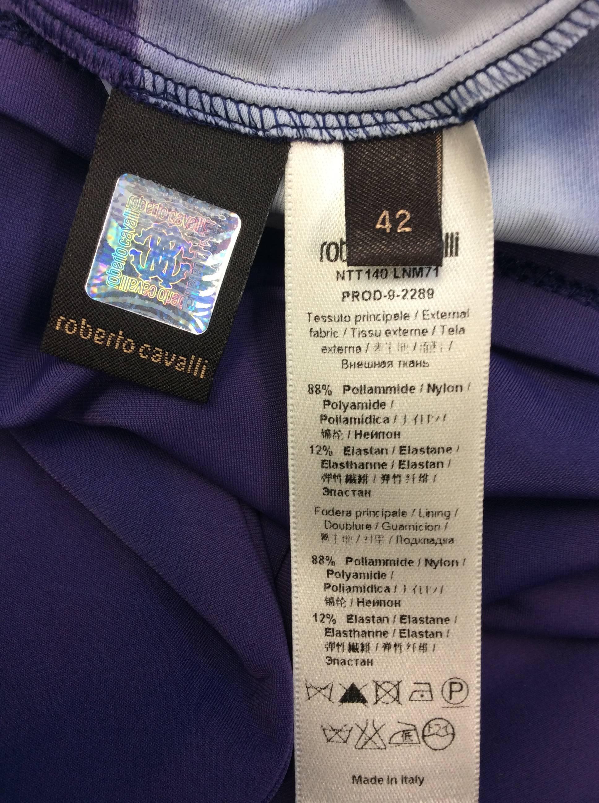 Roberto Cavalli Purple Print Dress For Sale 4