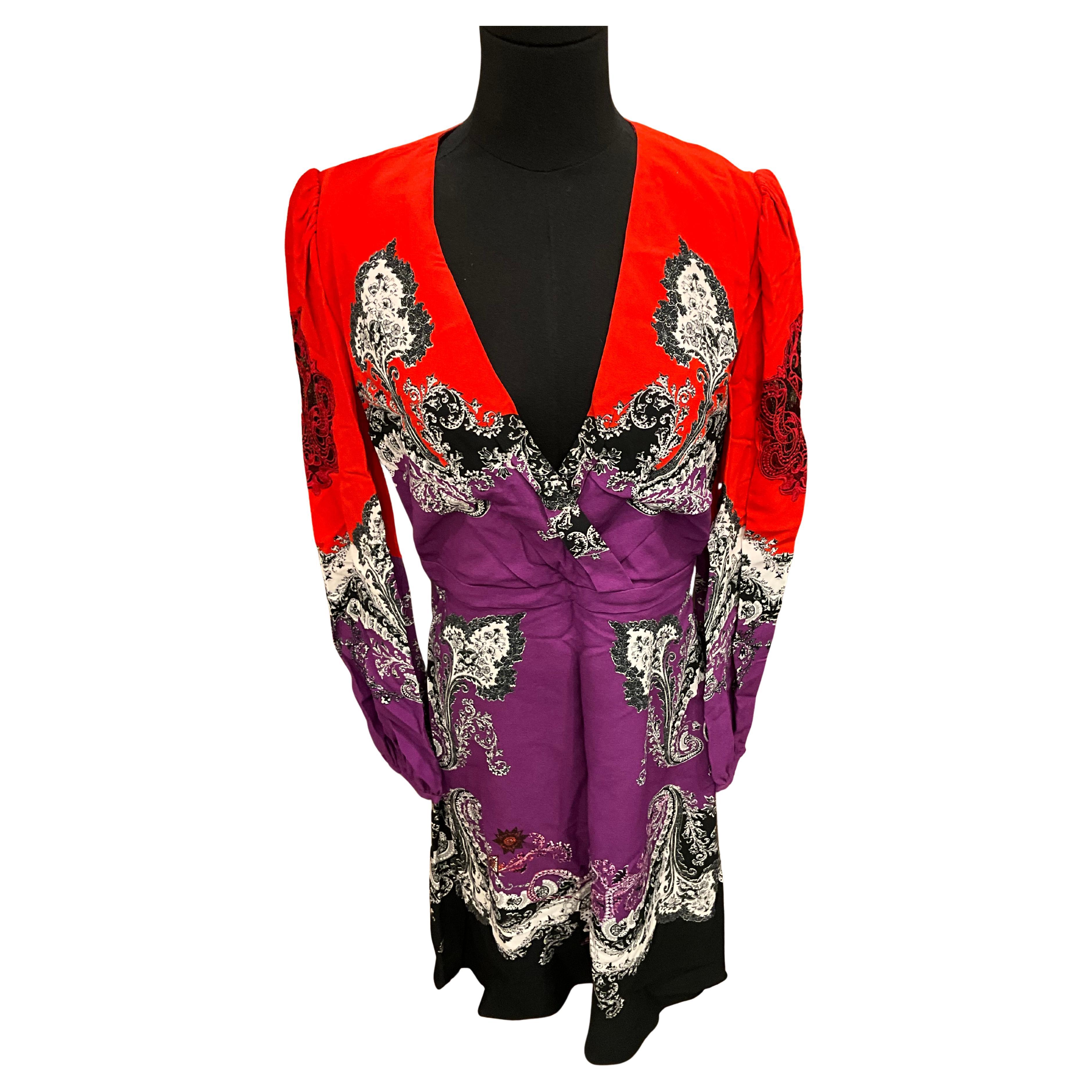 Roberto Cavalli - Robe à imprimé violet