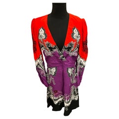 Roberto Cavalli - Robe à imprimé violet