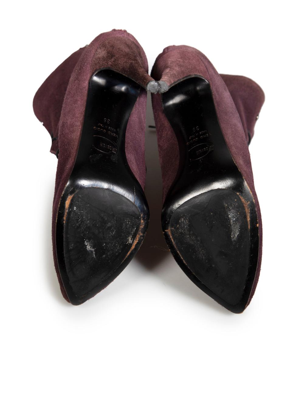 Roberto Cavalli - Bottines à lacets en daim violet, taille IT 39 Bon état - En vente à London, GB