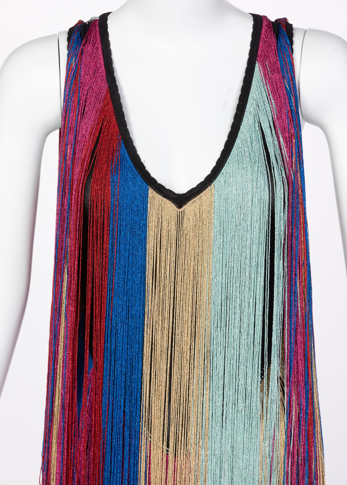 Roberto Cavalli Rainbow Fringe Maxi Dress, Resort 2017 2